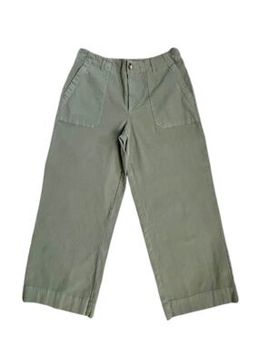 Wonderly Olive Green Wide Leg Utility Crop Pants Size 6